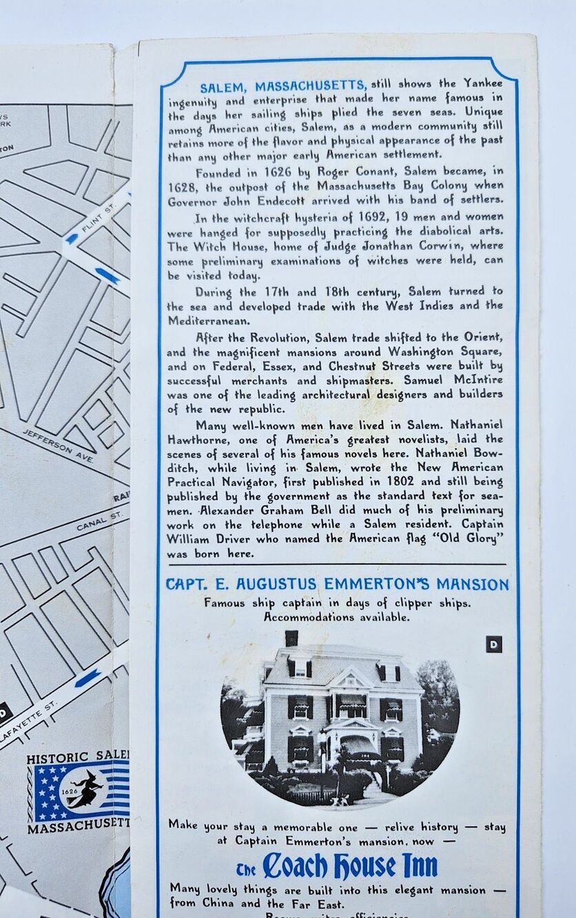 VTG 1976 Salem MA Bicentennial Brochure Ephemera Lot Witch Museum Map Maritime - Picture 15 of 16